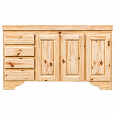 BAJO MESADA DE PINO 140X80X55 BACHA DERECHA CAJONES A LA IZQUIERDA