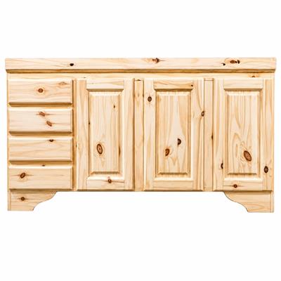 BAJO MESADA DE PINO 160X80X55  BACHA DERECHA CAJONES A LA IZQUIERDA