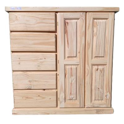 comoda chifonier de pino 120x120x42 / 2 puertas 5 cajones