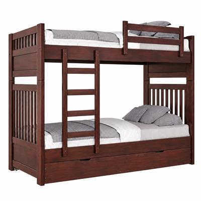 CAMA CUCHETA DESMONTABLE DE MADERA MEDITERRÁNEO 204 X 96 X 168 CM CAOBA