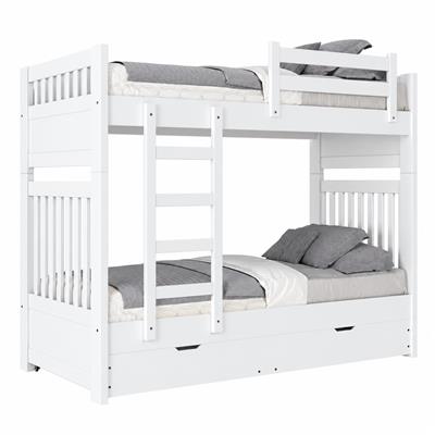 CAMA CUCHETA DESMONTABLE DE MADERA MEDITERRÁNEO 204 X 96 X 168 CM BLANCO