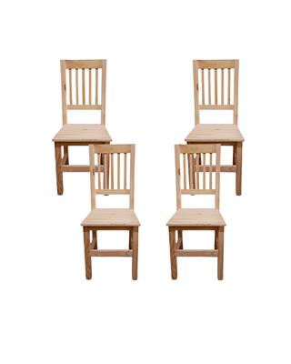 SILLA DE COMEDOR DE PINO HINDU POR 4 UNIDADES