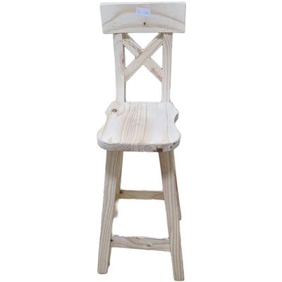 TABURETE DE PINO CUADRADO 105 ALTO CON RESPALDO XX