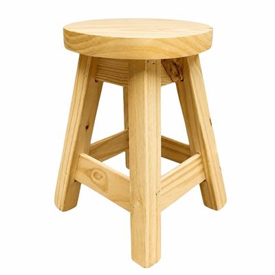 TABURETE DE PINO REDONDO – 45 CM