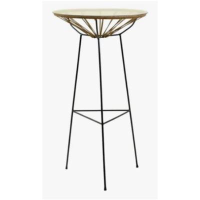 MESA ALTA DE YUTE CON VIDRIO