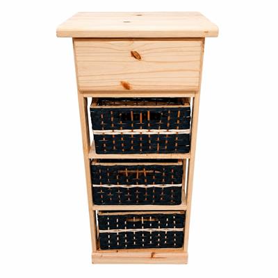 ORGANIZADOR DE PINO NEGRO 95X50X30 CM