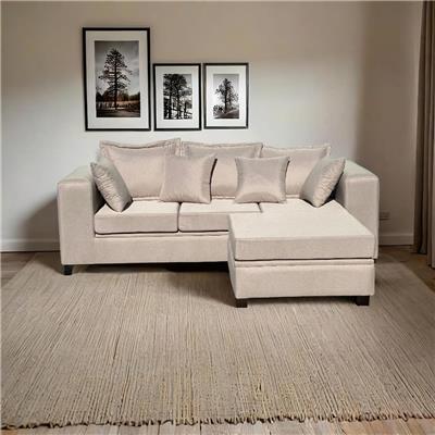 SILLON AGUAMARINA 3 CUERPOS REMANSO ANTIQUE 2.45 ANCHO ALTO 70CM 95 PROF. BANQUETA 90X42CM