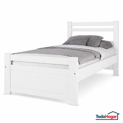 CAMA 1 PLAZA Y MEDIA 1M DE ANCHO PACIFICO COLOR BLANCO 204.05