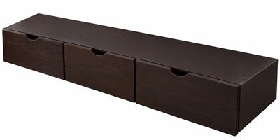 CAJONERA BAJO CAMA PACIFICO CON 3 CAJONES COLOR WENGUE