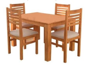 MESA DE COMEDOR RECTANGULAR MACIZO PACIFICO 90X120CM MIEL