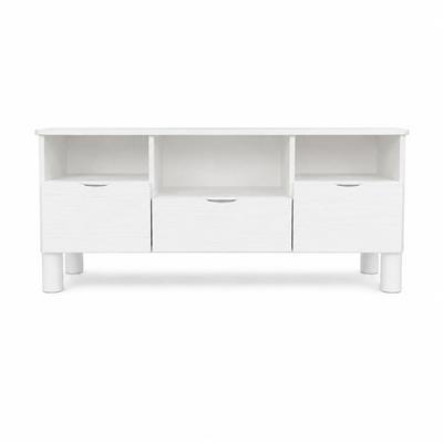 RACK DE TV PACIFICO MACIZO INMACOL 3 CAJONES COLOR BLANCO