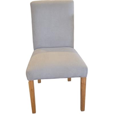 SILLA INDONESIA TAPIZADO CUEROTEX VESTIDA COLOR GRIS CLARO