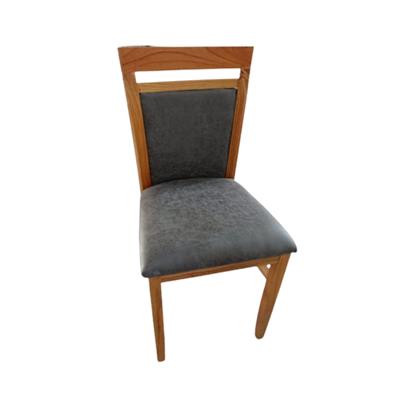 SILLA DE COMEDOR MACIZO PORTO PARAISO CON RESPALDO TAPIZADO CUEROTEX GRIS