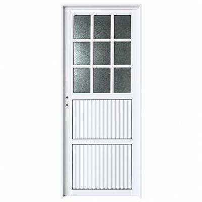 PUERTA DE ALUMINIO ACANALADA 1/2 VIDRIO REPARTIDO 80 X 200 CM – DERECHA