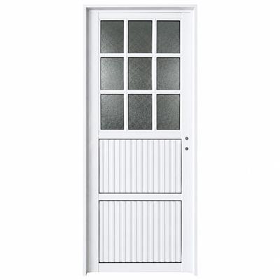 PUERTA DE ALUMINIO ACANALADA 1/2 VIDRIO REPARTIDO 80 X 200 CM – IZQUIERDA