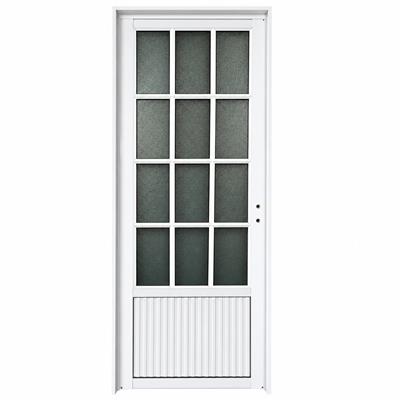 PUERTA DE ALUMINIO ACANALADA 3/4 VIDRIO REPARTIDO 80 X 200 CM – IZQUIERDA