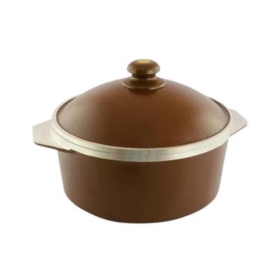 CACEROLA OLLA AVELINO ALUMINIO 4LTS CON ASASCOLOR MARRON