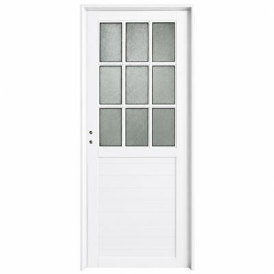 PUERTA DE ALUMINIO TUBULAR 80 X 200 CM 1/2 VIDRIO REPARTIDO – DERECHA