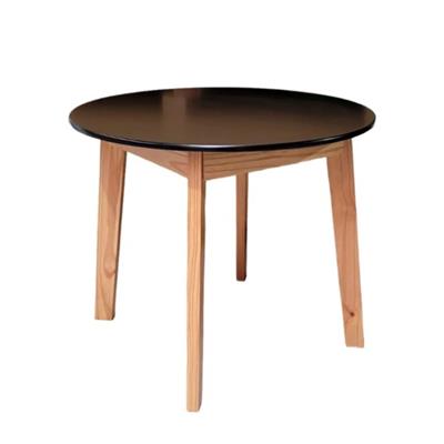 MESA DE COMEDOR FC REDONDA ESCANDINAVA OSLO 1.20  TAPA DE MDF 30MM COLOR NEGRO PATAS COLOR MIEL 579010