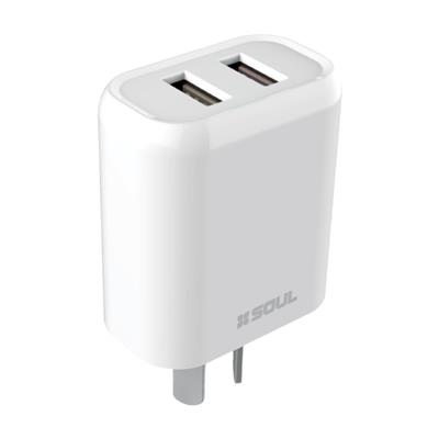CARGADOR DUO CHANGE + CABLE MICRO USB SOUL COLOR BLANCO
