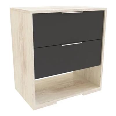 MESA DE LUZ NORDICA 2 CAJONES COLOR PINO CASCINA Y MESA DE LUZ NORDICA 2 CAJONES COLOR PINO CASCINA Y