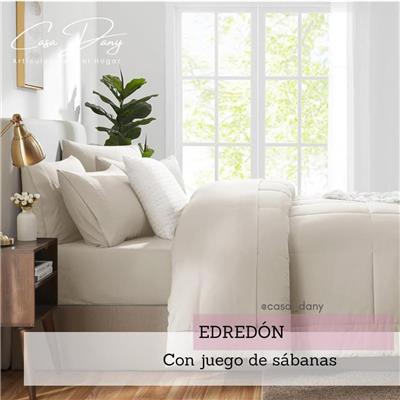 EDREDON + JUEGO DE SABANA COMPLETO