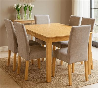 JUEGO DE COMEDOR MESA FC 150CM + 6 SILLAS INDONESIA CUEROTEX 