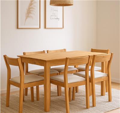 JUEGO DE COMEDOR MESA FC 150X80 + 6 SILLAS SOFIA 