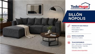 SILLON DE LIVING 4 CUERPOS NOPOLIS