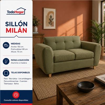 SILLON DE LIVING 2 CUERPOS SIN CAMASTRO
