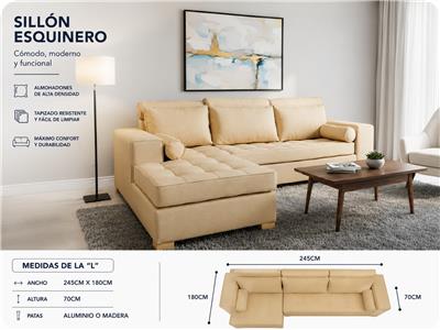 SILLON DE LIVING 3 CUERPOS PALM EN 