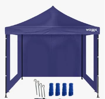 GAZEBO PLEGABLE 3X3 C/PAREDES COLOR AZUL