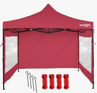 GAZEBO PLEGABLE 3X3 C/PAREDES COLOR ROJO