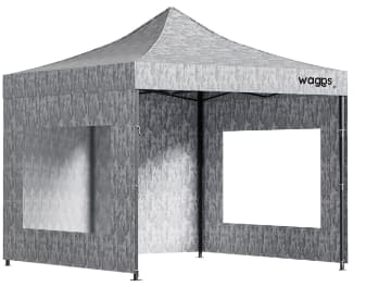 GAZEBO PLEGABLE 3X3 C/PAREDES COLOR GRIS CAMUFLADO