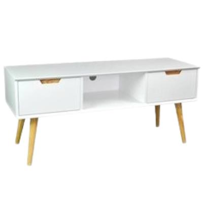 MESA DE LIVING DE MELAMINA BAJA CON 2 CAJONES