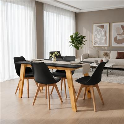 JUEGO DE COMEDOR MESA 120CM + 4 SILLAS TULIP