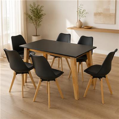 JUEGO DE COMEDOR CON MESA TULIP + 6 SILLAS TOLIX