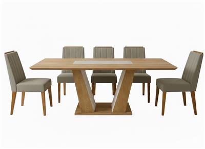 juego de comedor fc mesa noruega 170cm + 6 sillas 