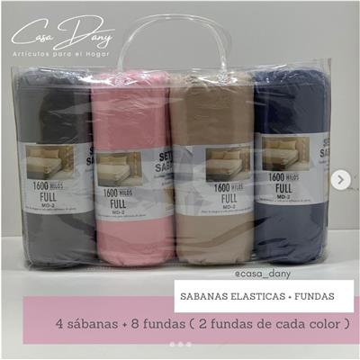 4 SABANAS AJUSTABLES+8 FUNDAS