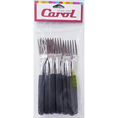 TENEDOR DE MESA NEGRO X 12U CAROL