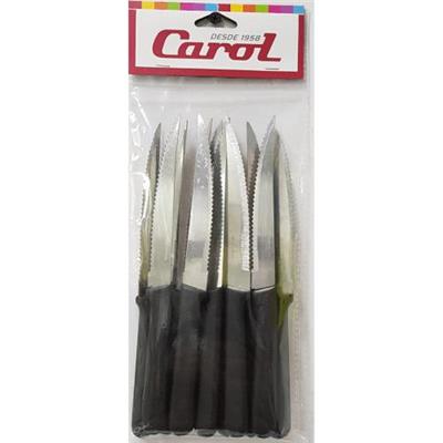CUCHILLO DE MESA NEGRO X 12U CAROL
