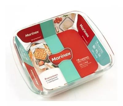 VANDEJA DE VIDRIO MARINEX CUADRADA 24X28 CM APTA PARA HORNO
