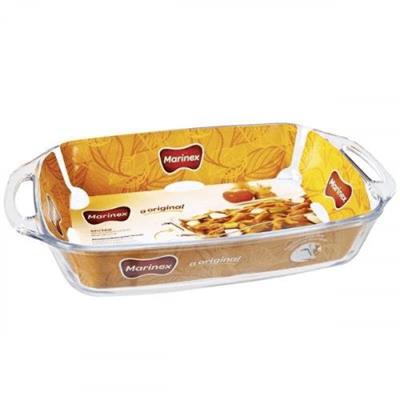VANDEJA DE VIDRIO MARINEX RECTANGULAR 3.5 CM APTA PARA HORNO