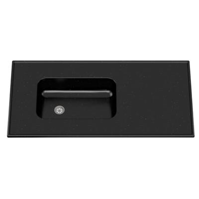 MESADA 120X53 NEGRA SIN ZOCALO BACHA IZQ/DER