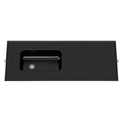 MESADA 140X53 NEGRA SIN ZOCALO BACHA IZQ/DER