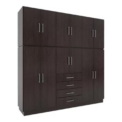 PLACARD DE MELAMINA DOS CUERPOS SEPARADOS LINEA PREMIUN PUERTAS BATIENTES 205 X 204 X 53 WENGUE ORLA