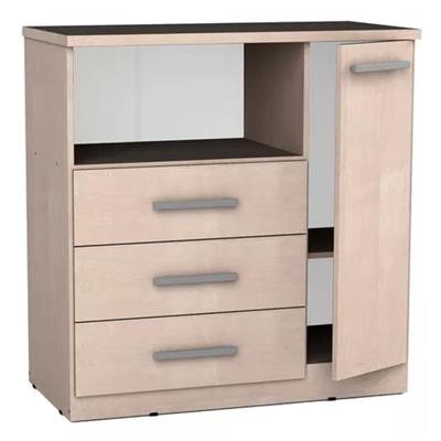 COMODA DE MELAMINA LINEA PREMIUM 91 X 93 X 54 ABEDUL ORLANDI MO.294