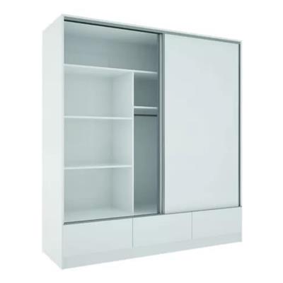 PLACARD DE MELAMINA PUERTAS CORREDIZAS LINEA PREMIUN CAJONES A LA VISTA 182 X 212 X 59 BLANCO ORLAND
