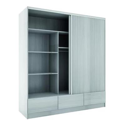 PLACARD DE MELAMINA PUERTAS CORREDIZAS LINEA PREMIUN CAJONES A LA VISTA 182X212X59 JACARANDA ORLANDI