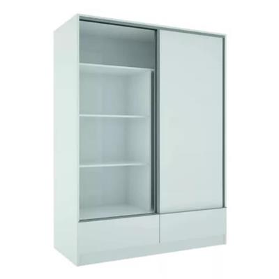 PLACARD DE MELAMINA PUERTAS CORREDIZAS LINEA PREMIUN CAJONES A LA VISTA 138 X 211 X 59 BLANCO ORLAND